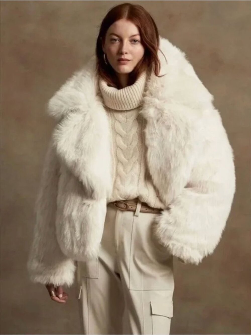 Banana Republic Reversible Faux Fur Down Jacket